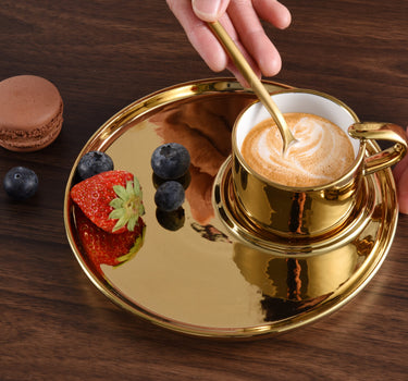 ESPRESSO CUP & PLATE GOLD