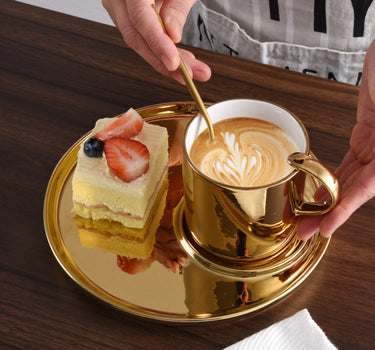 CAPPUCCINO CUP & PLATE GOLD