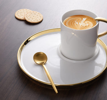CAPPUCCINO CUP & PLATE WHITE