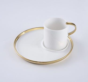 CAPPUCCINO CUP & PLATE WHITE