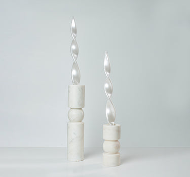 M / FAZELEY MARBLE CANDLE / 1 PAIR