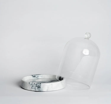 CLOCHE DOME WHITE MARBLE